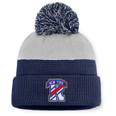 New York Rangers Fanatics Authentic Pro Home Ice Cuffed Knit Hat with Pom - Navy/Gray - NHL 202777819
