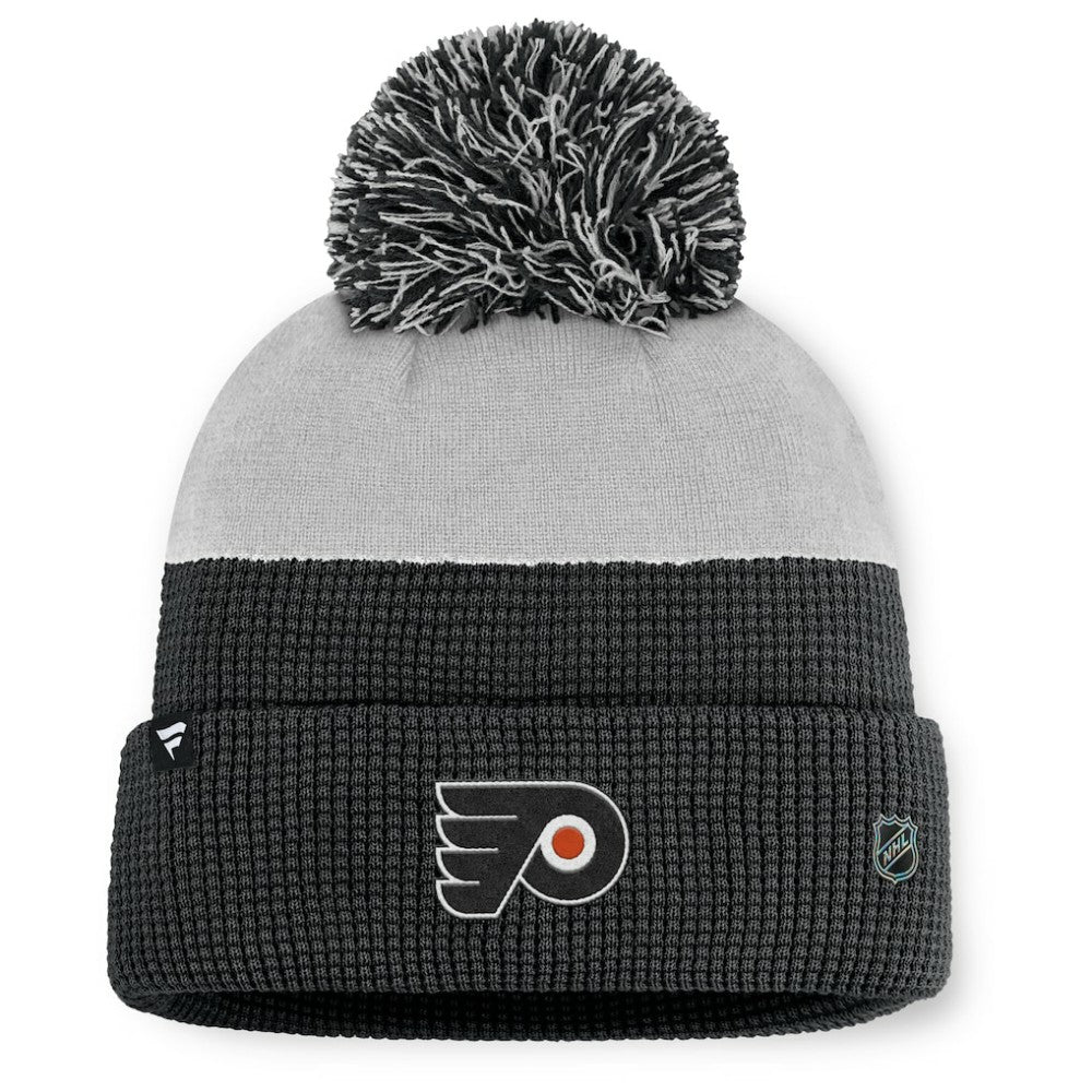 Philadelphia Flyers Fanatics Authentic Pro Home Ice Cuffed Knit Hat with Pom - Black/Gray - NHL 202777821