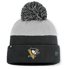 Pittsburgh Penguins Fanatics Authentic Pro Home Ice Cuffed Knit Hat with Pom - Black/Gray - NHL 202777822