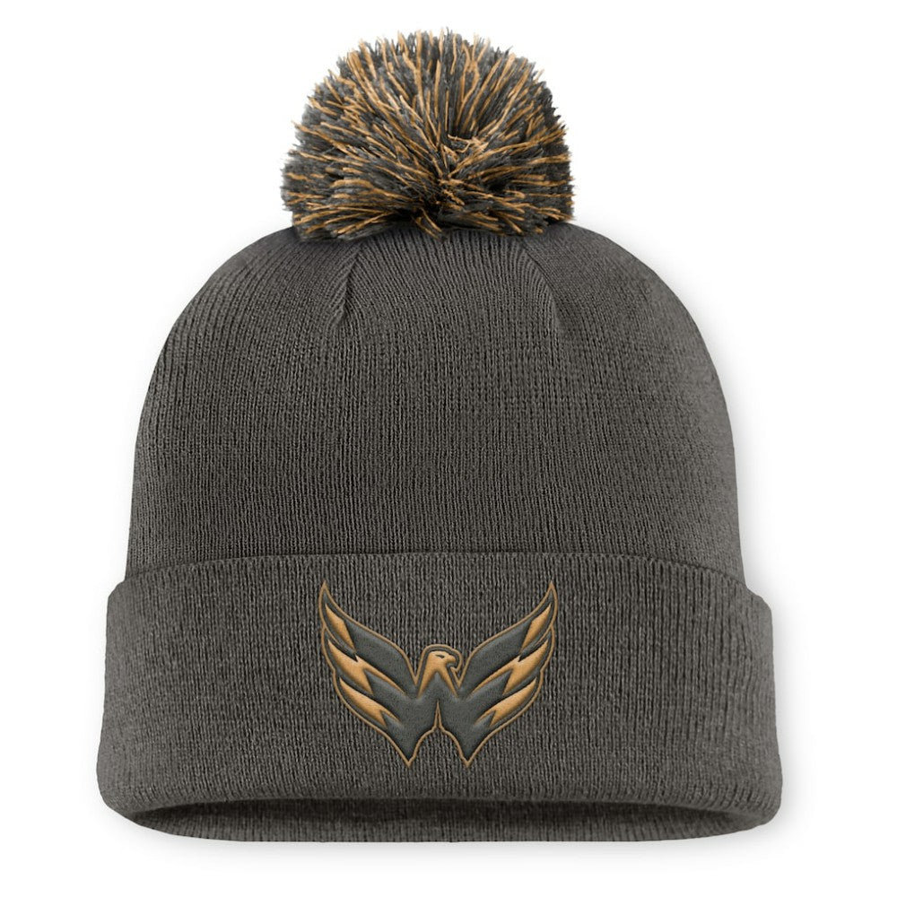 Washington Capitals Fanatics Authentic Pro Military Appreciation Cuffed Knit Hat with Pom - Charcoal - NHL 202777890