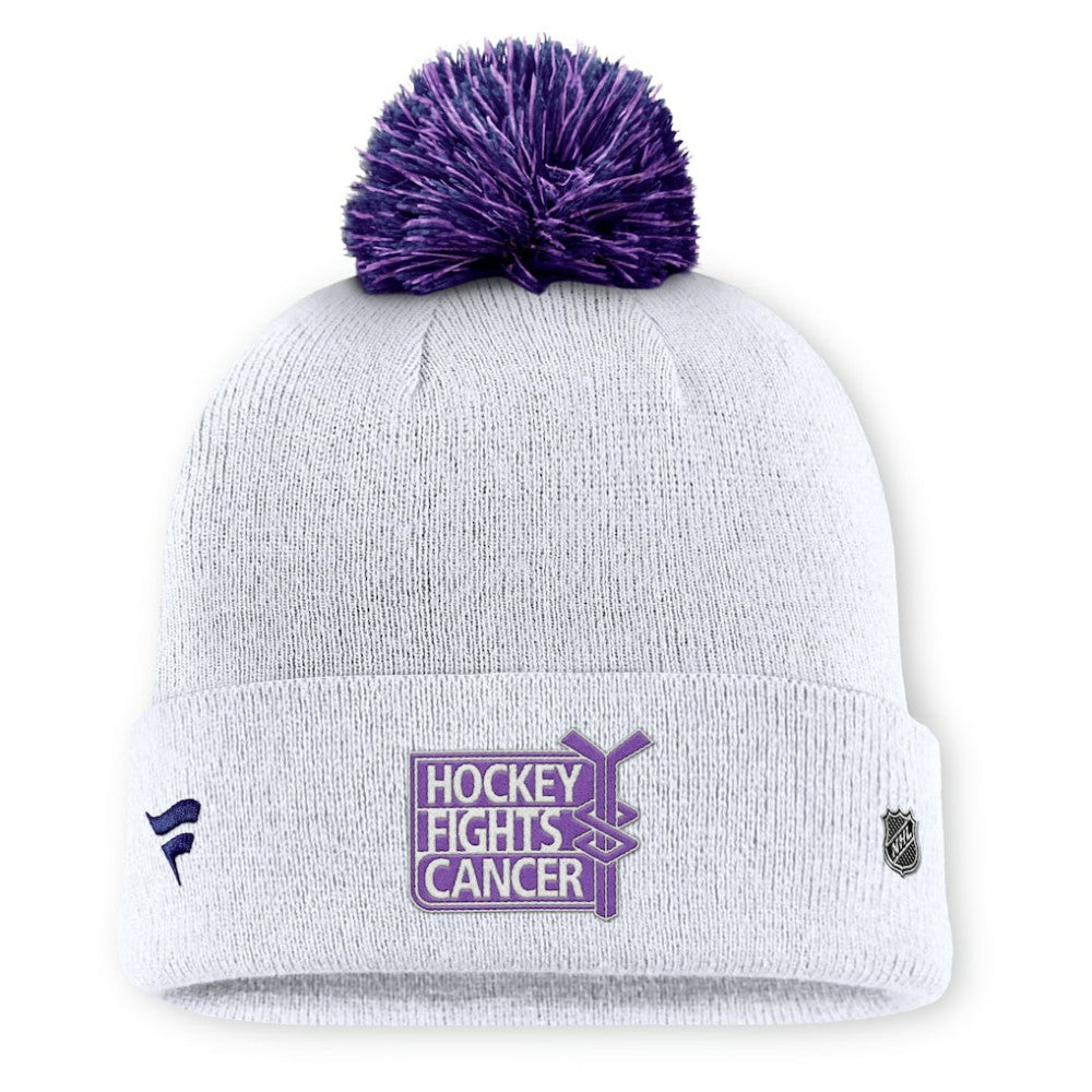 Vegas Golden Knights Fanatics Authentic Pro Hockey Fights Cancer Cuffed Knit Hat with Pom - White - NHL 202777956
