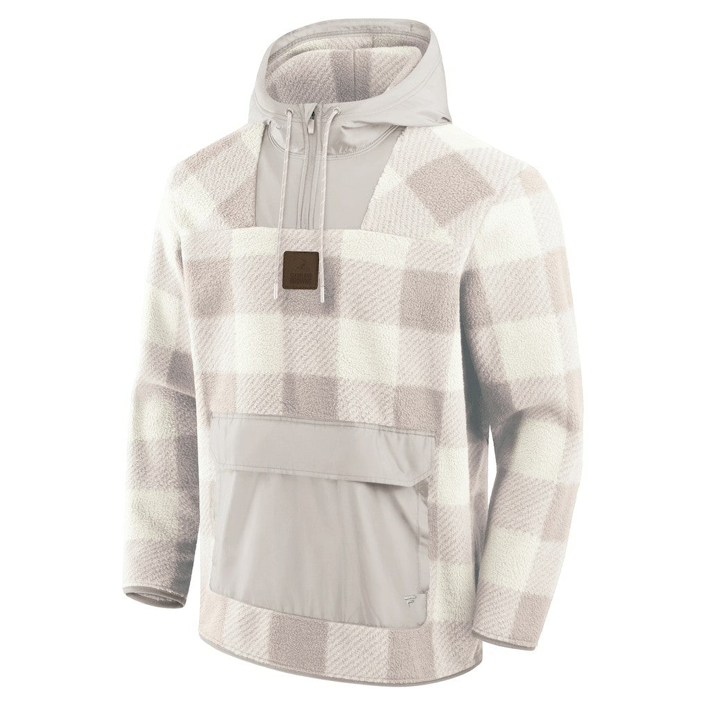 Fanatics Cleveland Browns Elements Plaid Polar Fleece Quarter-Zip Hoodie Gray