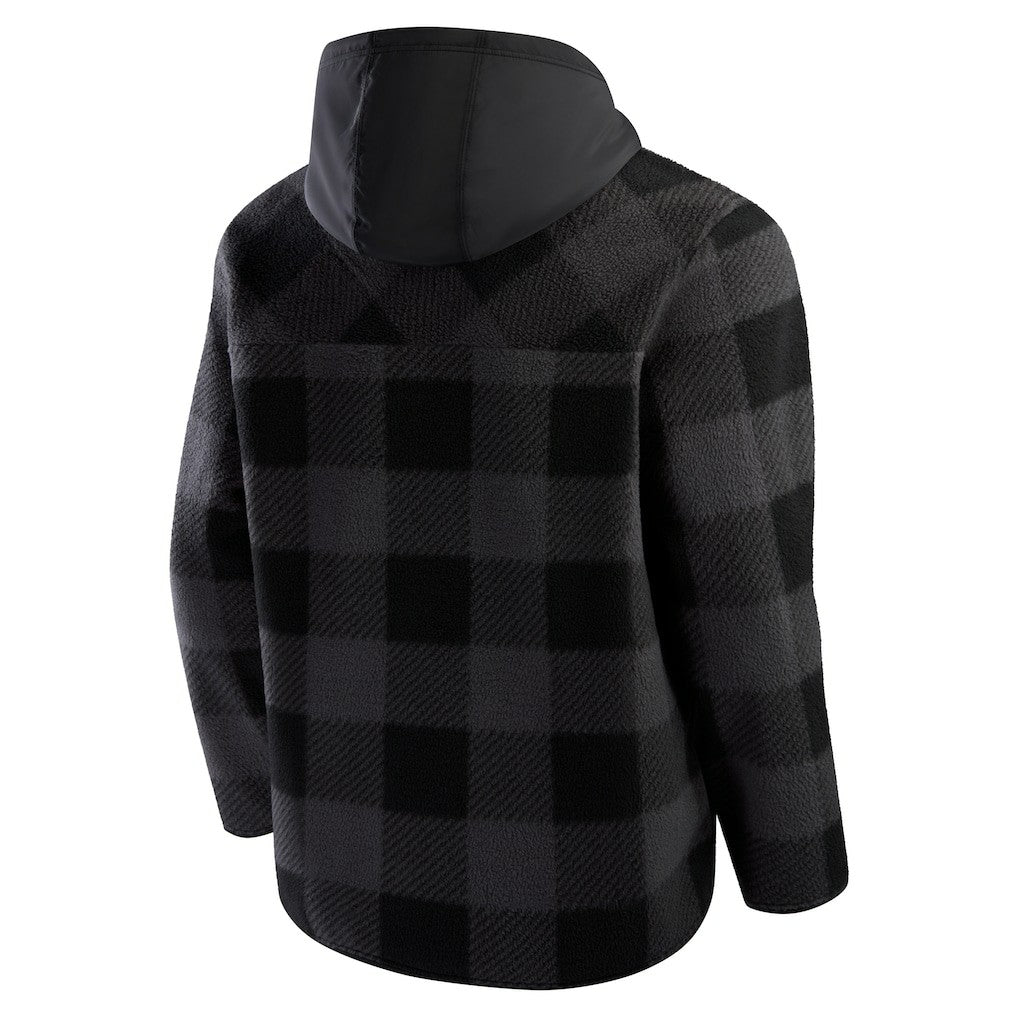 Fanatics Miami Dolphins Elements Plaid Polar Fleece Quarter-Zip Hoodie Black