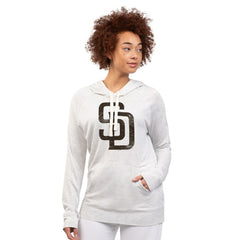 San Diego Padres G-III 4Her by Carl Banks Women's Pregame Pullover Hoodie - Oatmeal - MLB Lifestyle