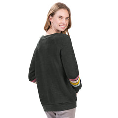 New York Mets G-III 4Her by Carl Banks Women's Allana Stripe Pullover Sweatshirt - Charcoal - MLB Online