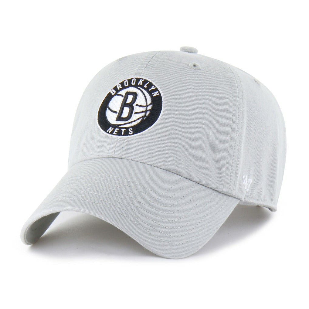 Brooklyn Nets '47 Core Logo Clean Up Adjustable Hat Gray | 47 brand US
