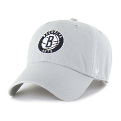 Brooklyn Nets '47 Core Logo Clean Up Adjustable Hat Gray | 47 brand US