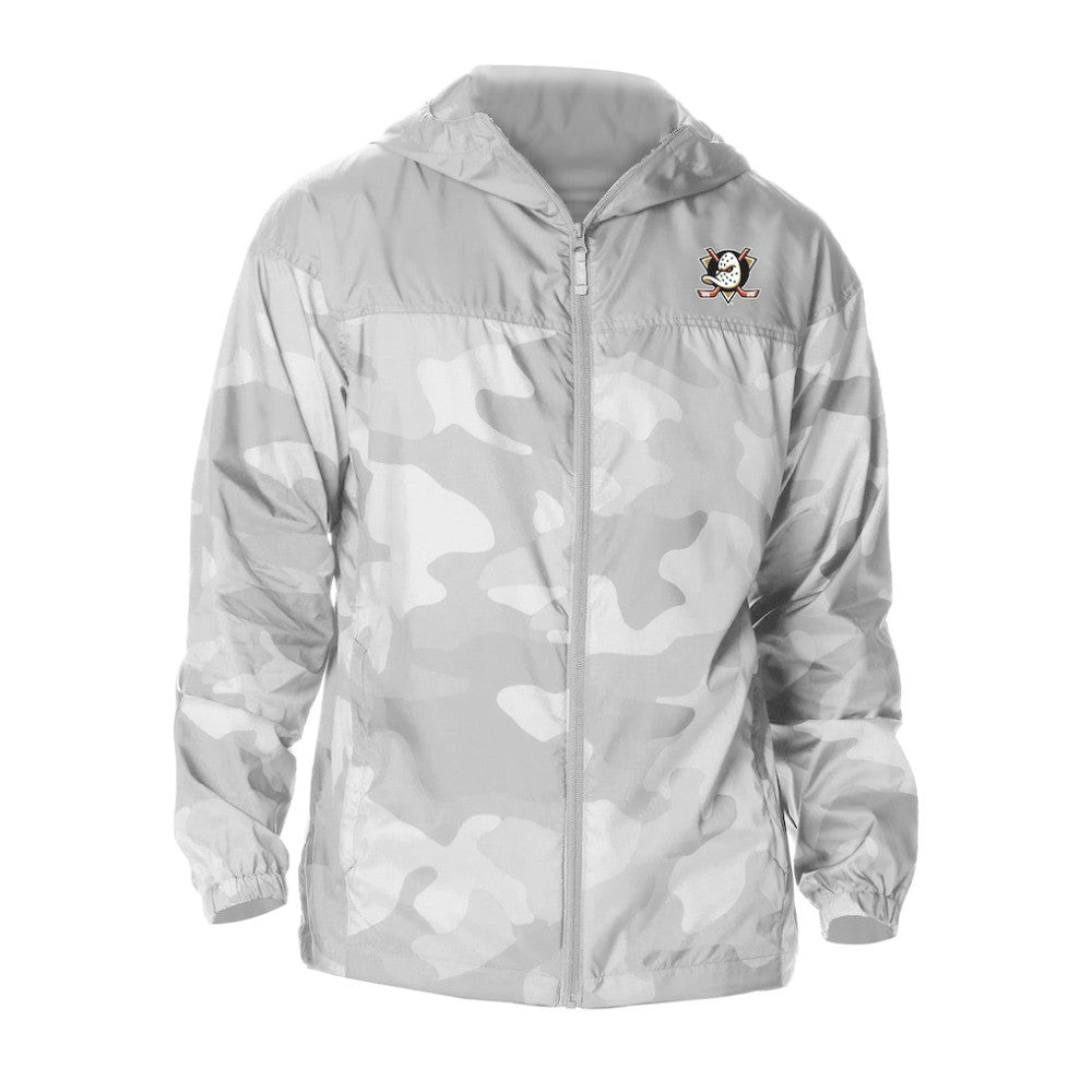 Anaheim Ducks Columbia Camo Flash Challenger Omni-Shade Full-Zip Hoodie Windbreaker - Gray - NHL 202780755