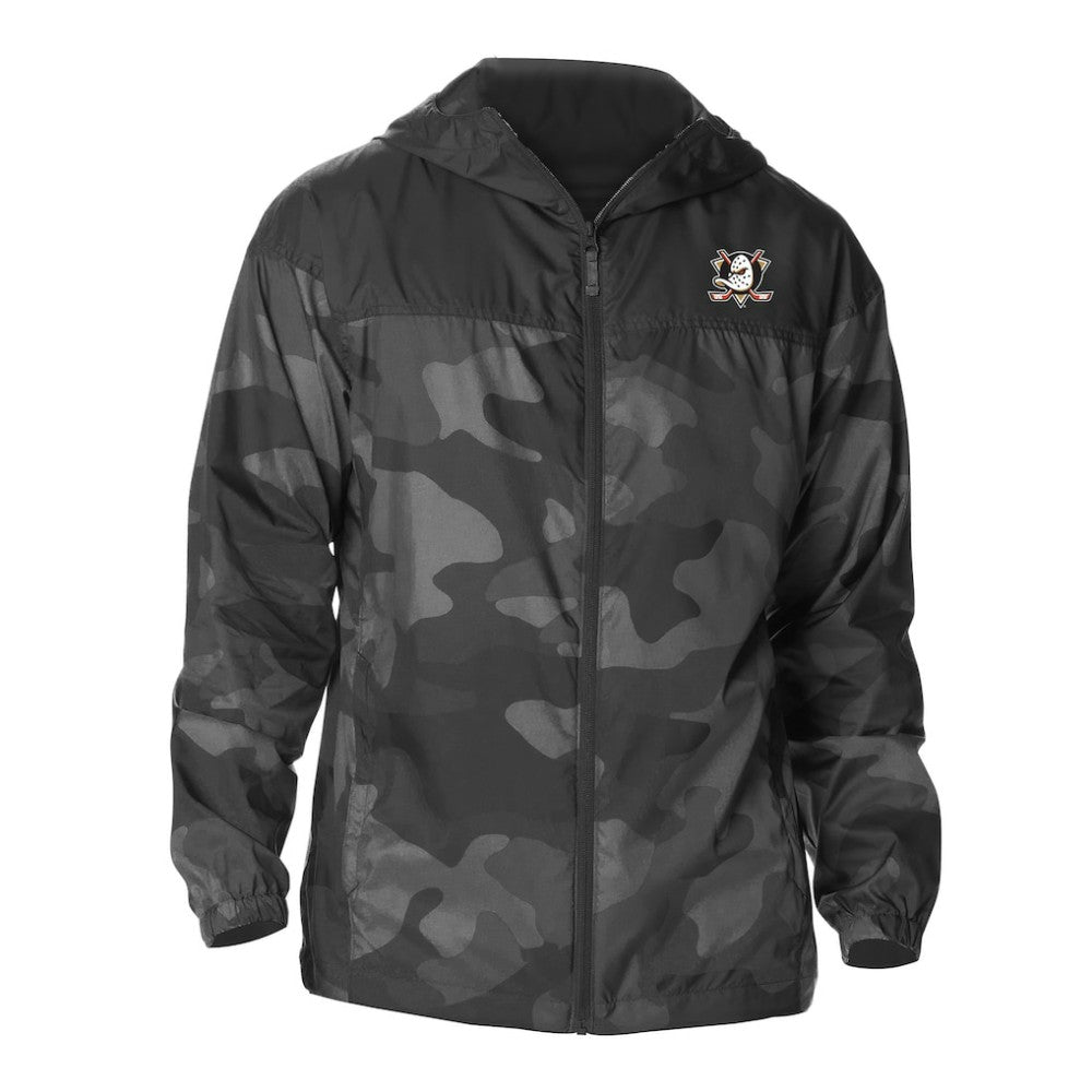 Anaheim Ducks Columbia Camo Flash Challenger Omni-Shade Full-Zip Hoodie Windbreaker - Black - NHL 202780756