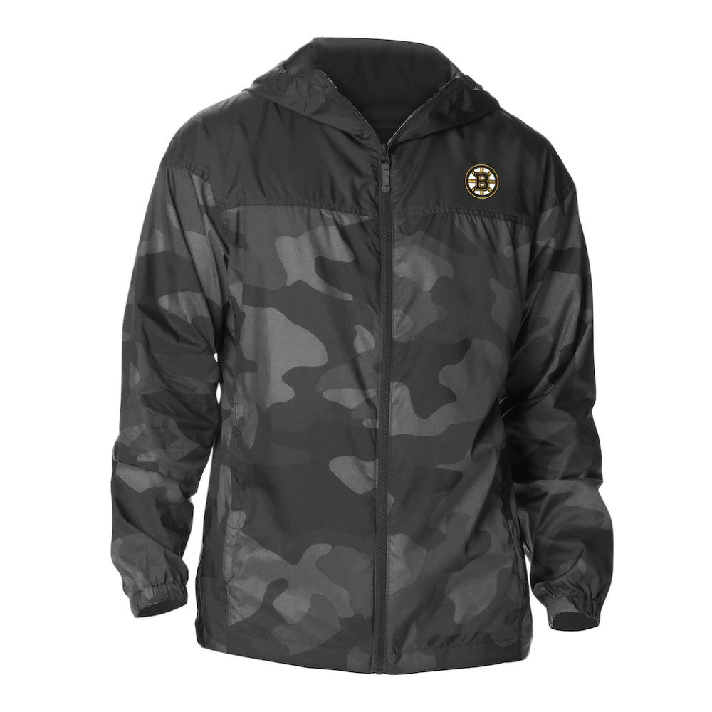 Boston Bruins Columbia Camo Flash Challenger Omni-Shade Full-Zip Hoodie Windbreaker - Black - NHL 202780757