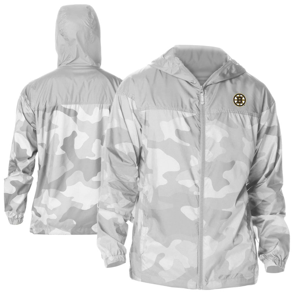 Boston Bruins Columbia Camo Flash Challenger Omni-Shade Full-Zip Hoodie Windbreaker - Gray - NHL 202780758