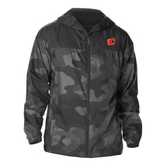 Calgary Flames Columbia Camo Flash Challenger Omni-Shade Full-Zip Hoodie Windbreaker - Black - NHL 202780761