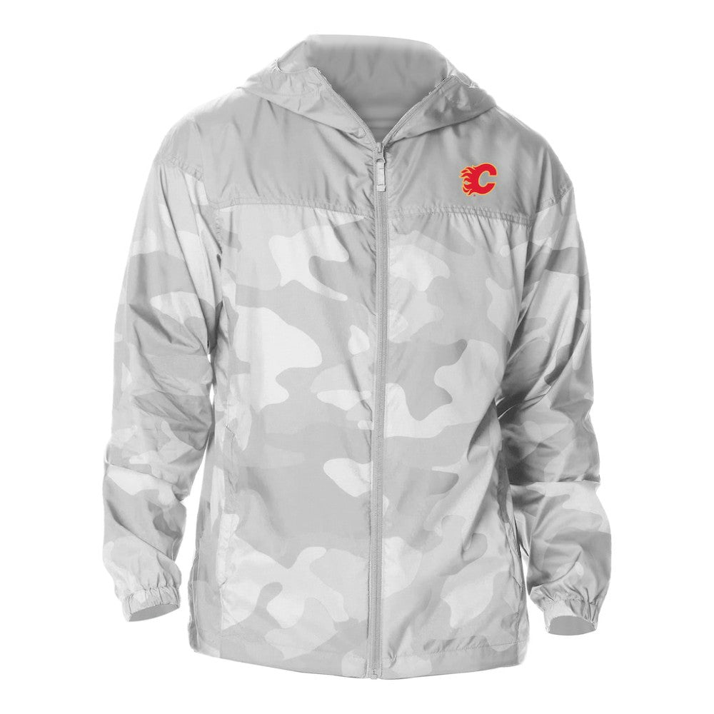 Calgary Flames Columbia Camo Flash Challenger Omni-Shade Full-Zip Hoodie Windbreaker - Gray - NHL 202780762