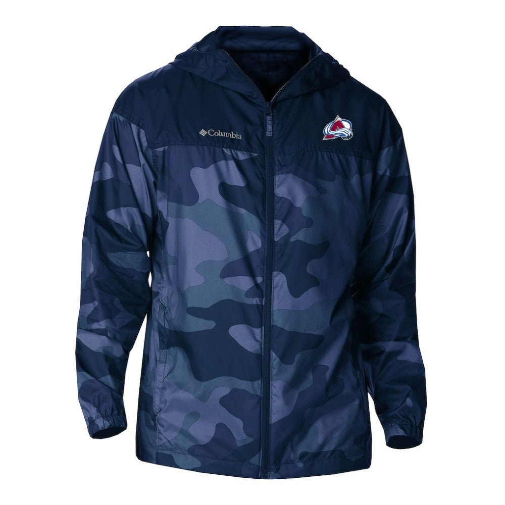 Colorado Avalanche Columbia Camo Flash Challenger Omni-Shade Full-Zip Hoodie Windbreaker - Navy - NHL 202780767