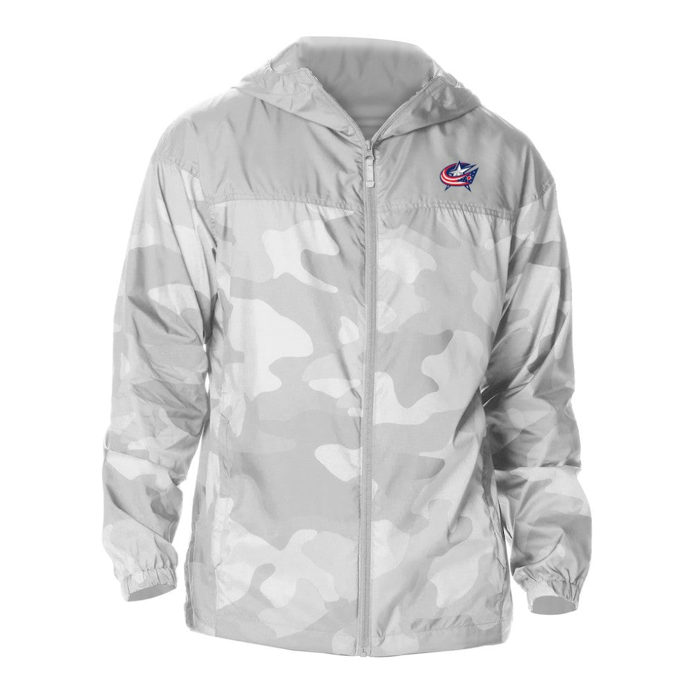 Columbus Blue Jackets Columbia Camo Flash Challenger Omni-Shade Full-Zip Hoodie Windbreaker - Gray - NHL 202780770
