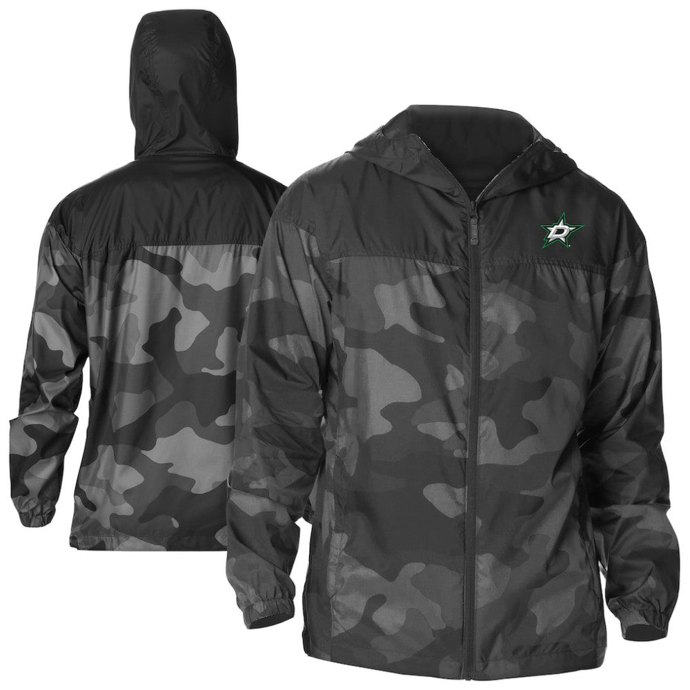 Dallas Stars Columbia Camo Flash Challenger Omni-Shade Full-Zip Hoodie Windbreaker - Black - NHL 202780771