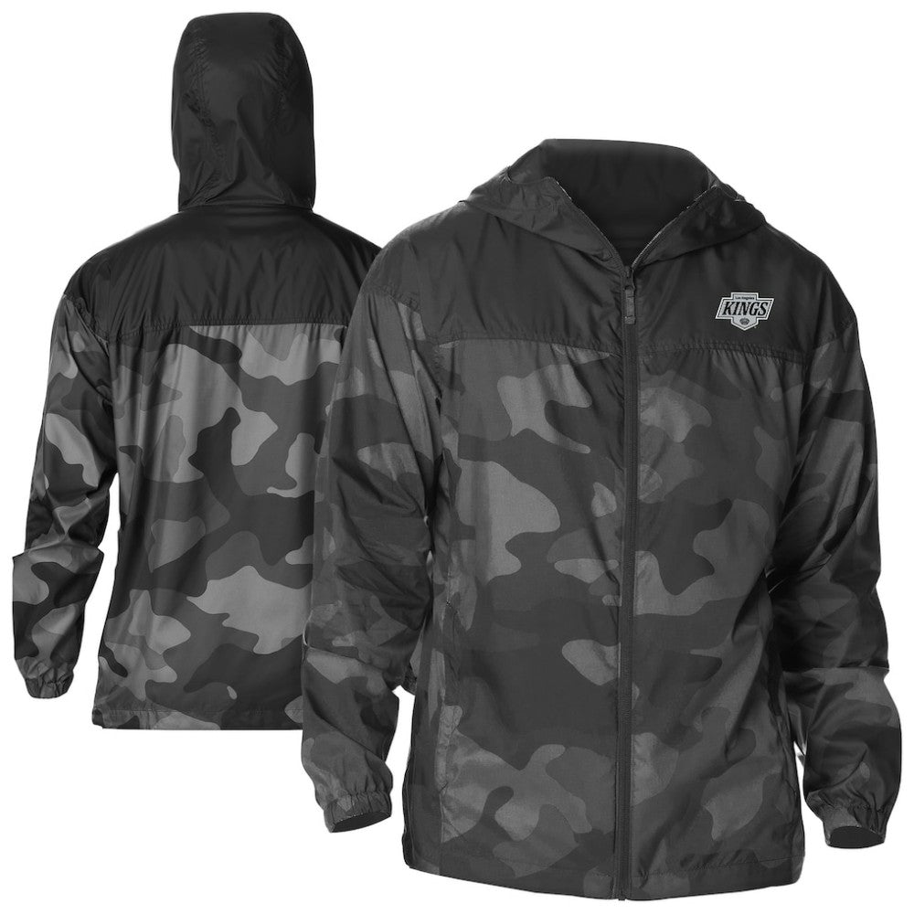 Los Angeles Kings Columbia Camo Flash Challenger Omni-Shade Full-Zip Hoodie Windbreaker - Black - NHL 202780781