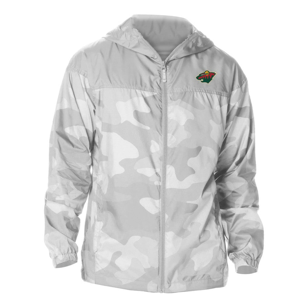 Minnesota Wild Columbia Camo Flash Challenger Omni-Shade Full-Zip Hoodie Windbreaker - Gray - NHL 202780783