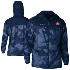 Montreal Canadiens Columbia Camo Flash Challenger Omni-Shade Full-Zip Hoodie Windbreaker - Navy - NHL 202780785