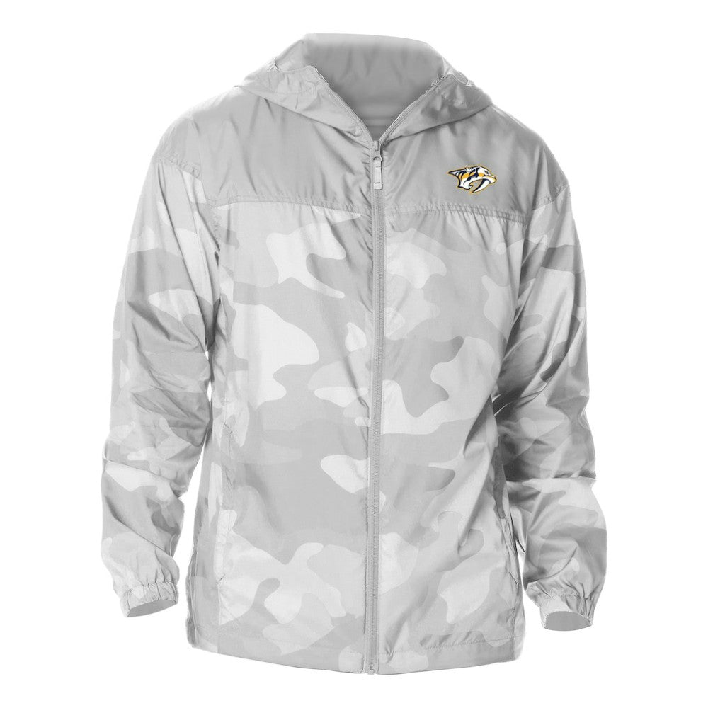Nashville Predators Columbia Camo Flash Challenger Omni-Shade Full-Zip Hoodie Windbreaker - Gray - NHL 202780787