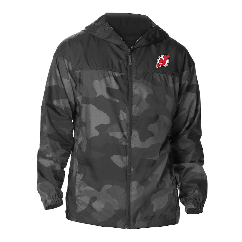 New Jersey Devils Columbia Camo Flash Challenger Omni-Shade Full-Zip Hoodie Windbreaker - Black - NHL 202780788
