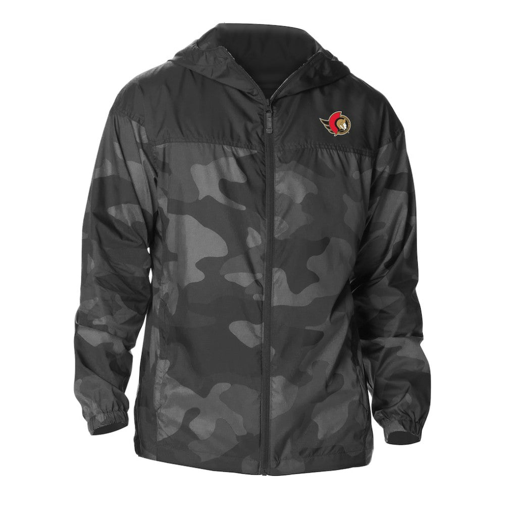 Ottawa Senators Columbia Camo Flash Challenger Omni-Shade Full-Zip Hoodie Windbreaker - Black - NHL 202780795