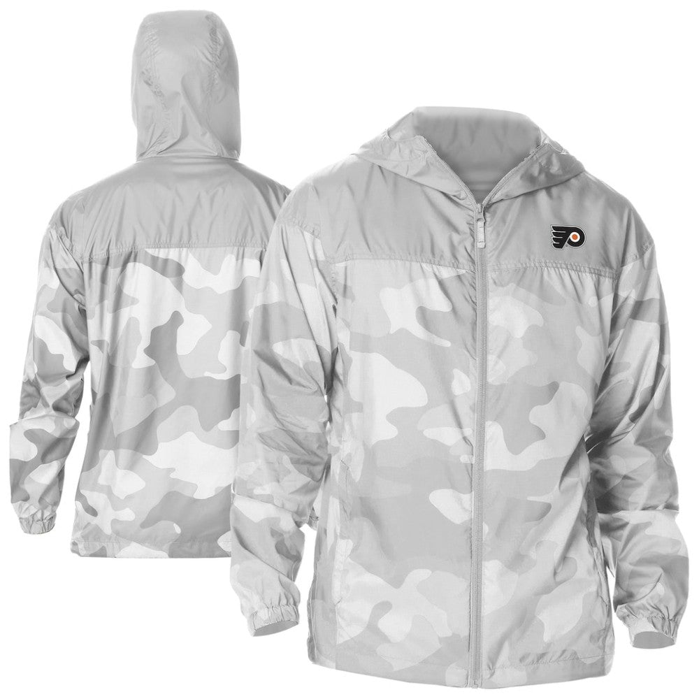 Philadelphia Flyers Columbia Camo Flash Challenger Omni-Shade Full-Zip Hoodie Windbreaker - Gray - NHL 202780797