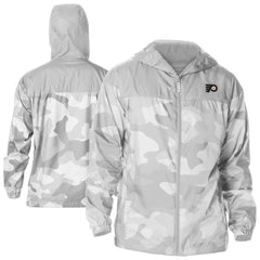 Philadelphia Flyers Columbia Camo Flash Challenger Omni-Shade Full-Zip Hoodie Windbreaker - Gray - NHL 202780797