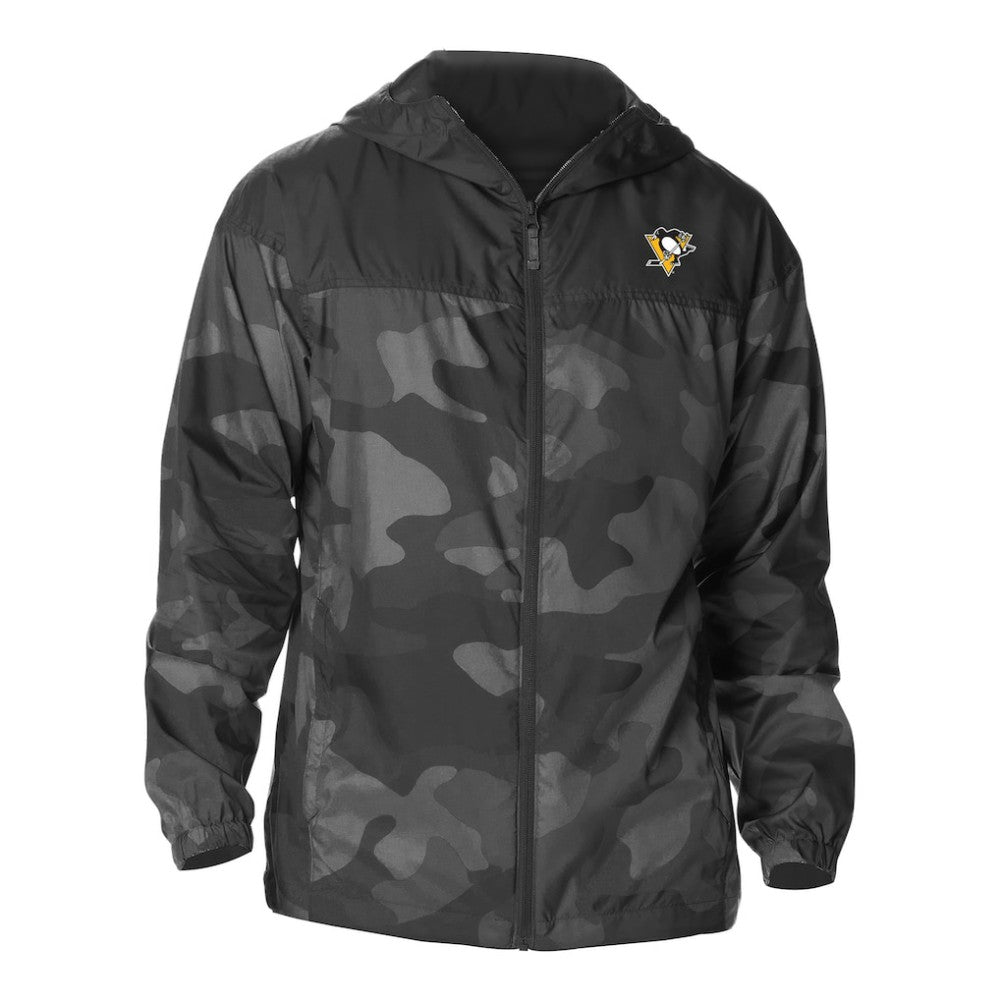 Pittsburgh Penguins Columbia Camo Flash Challenger Omni-Shade Full-Zip Hoodie Windbreaker - Black - NHL 202780798