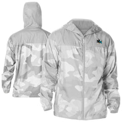 San Jose Sharks Columbia Camo Flash Challenger Omni-Shade Full-Zip Hoodie Windbreaker - Gray - NHL 202780803