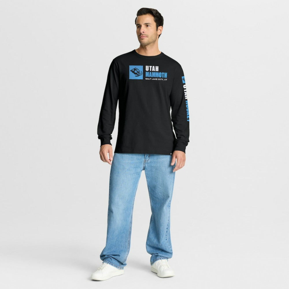 Utah Mammoth Fanatics Goal Crease Legacy Long Sleeve T-Shirt - Black - NHL 202782941