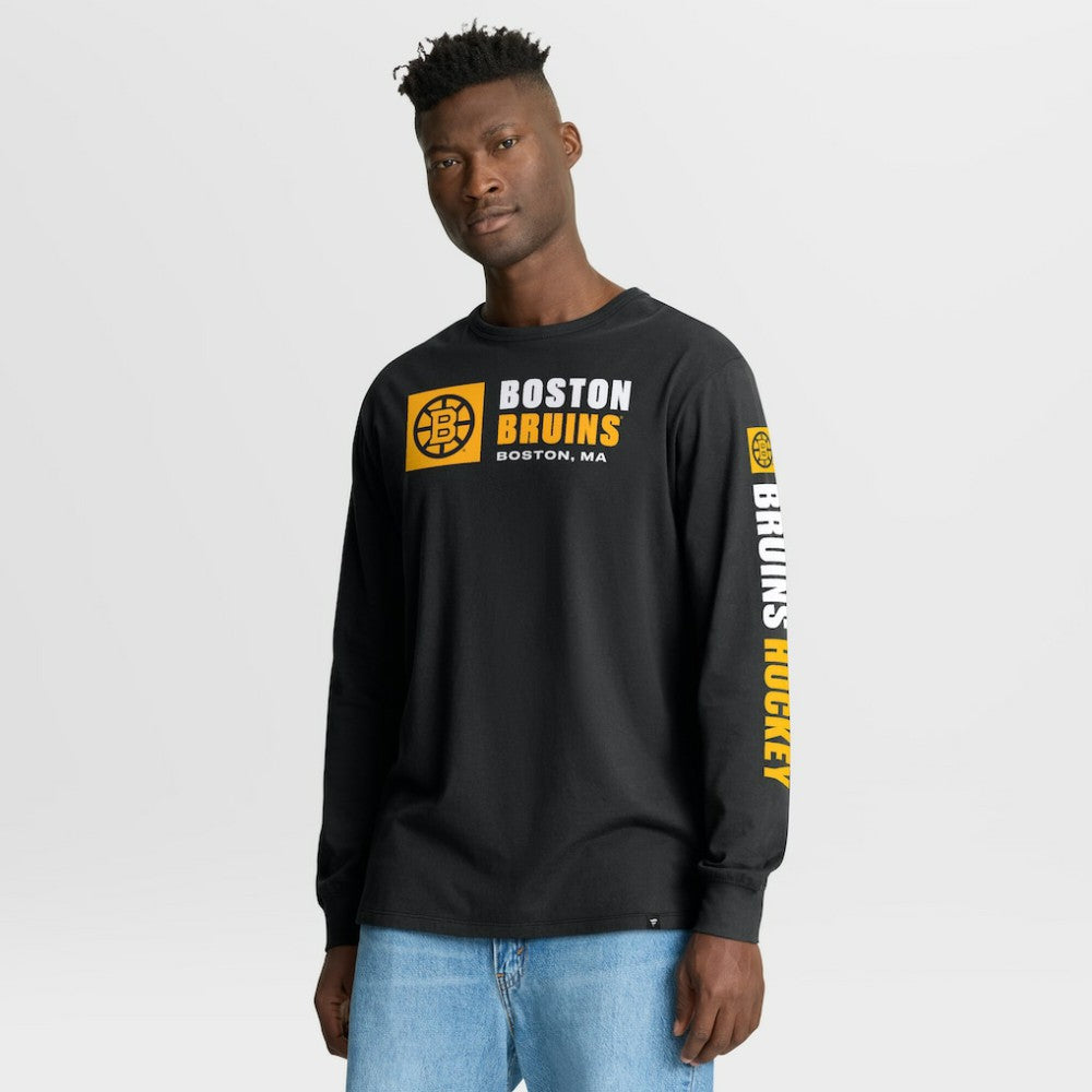 Boston Bruins Fanatics Goal Crease Legacy Long Sleeve T-Shirt - Black - NHL 202782942