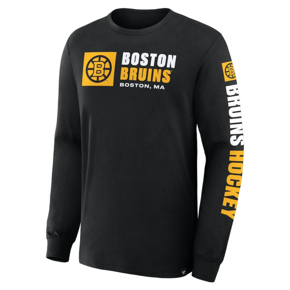Boston Bruins Fanatics Goal Crease Legacy Long Sleeve T-Shirt - Black - NHL 202782942