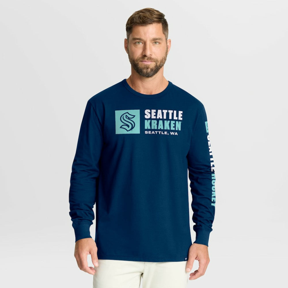 Seattle Kraken Fanatics Goal Crease Legacy Long Sleeve T-Shirt - Navy - NHL 202782950