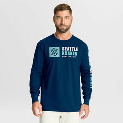 Seattle Kraken Fanatics Goal Crease Legacy Long Sleeve T-Shirt - Navy - NHL 202782950