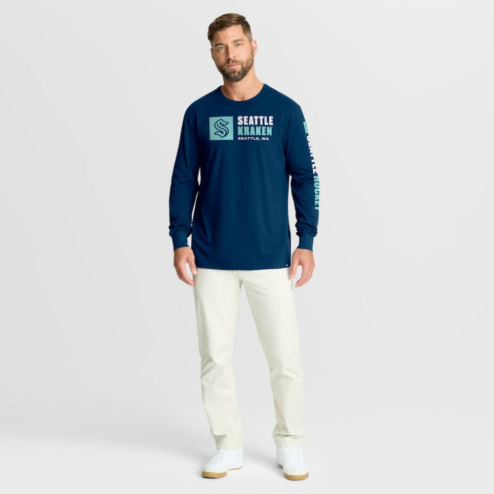 Seattle Kraken Fanatics Goal Crease Legacy Long Sleeve T-Shirt - Navy - NHL 202782950