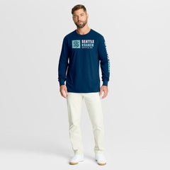 Seattle Kraken Fanatics Goal Crease Legacy Long Sleeve T-Shirt - Navy - NHL 202782950