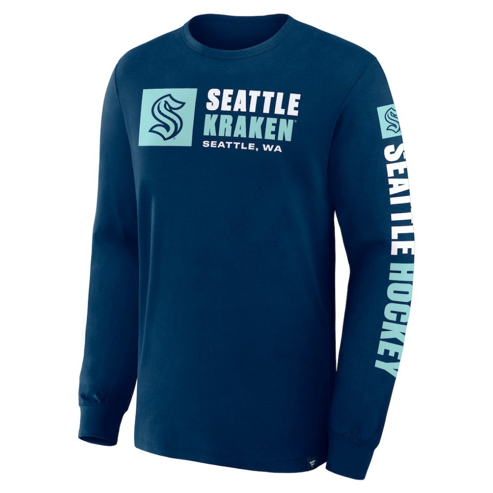 Seattle Kraken Fanatics Goal Crease Legacy Long Sleeve T-Shirt - Navy - NHL 202782950