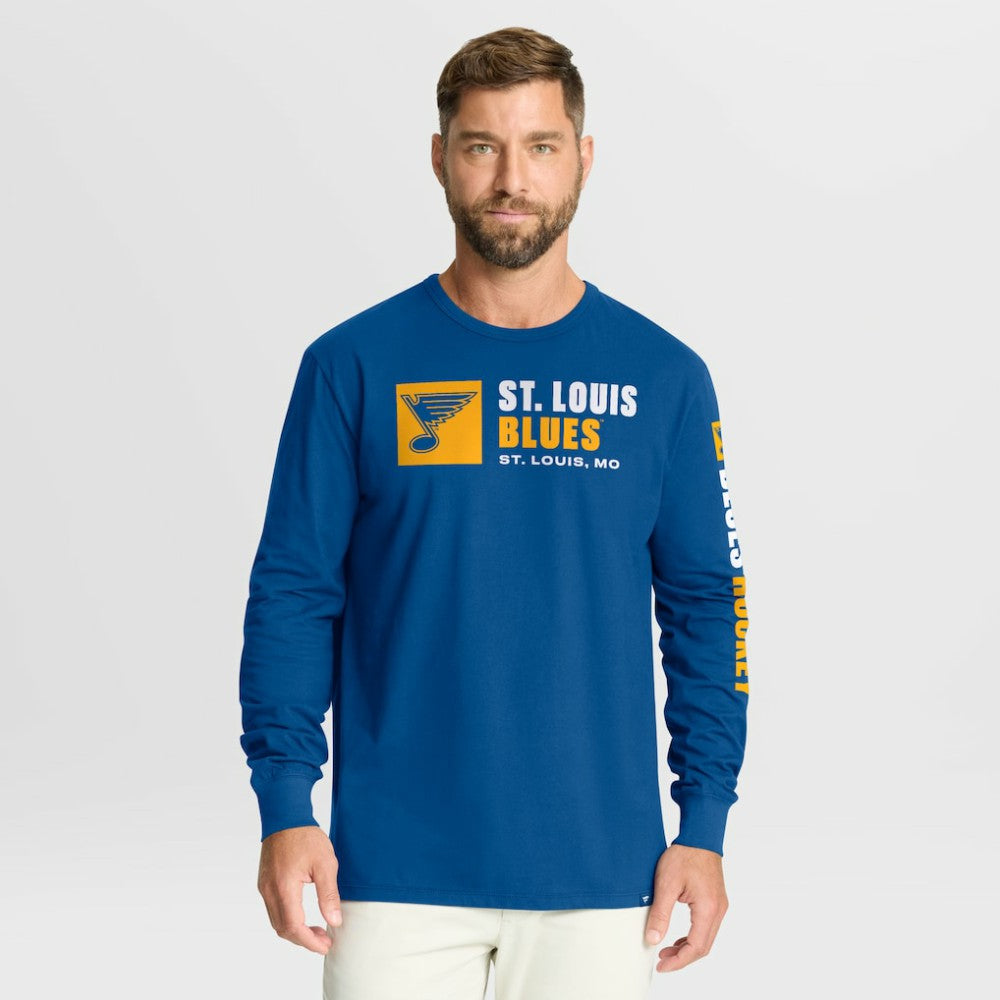 St. Louis Blues Fanatics Goal Crease Legacy Long Sleeve T-Shirt - Blue - NHL 202782954