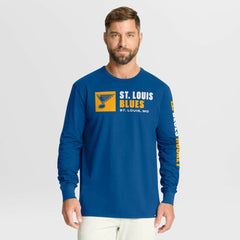 St. Louis Blues Fanatics Goal Crease Legacy Long Sleeve T-Shirt - Blue - NHL 202782954