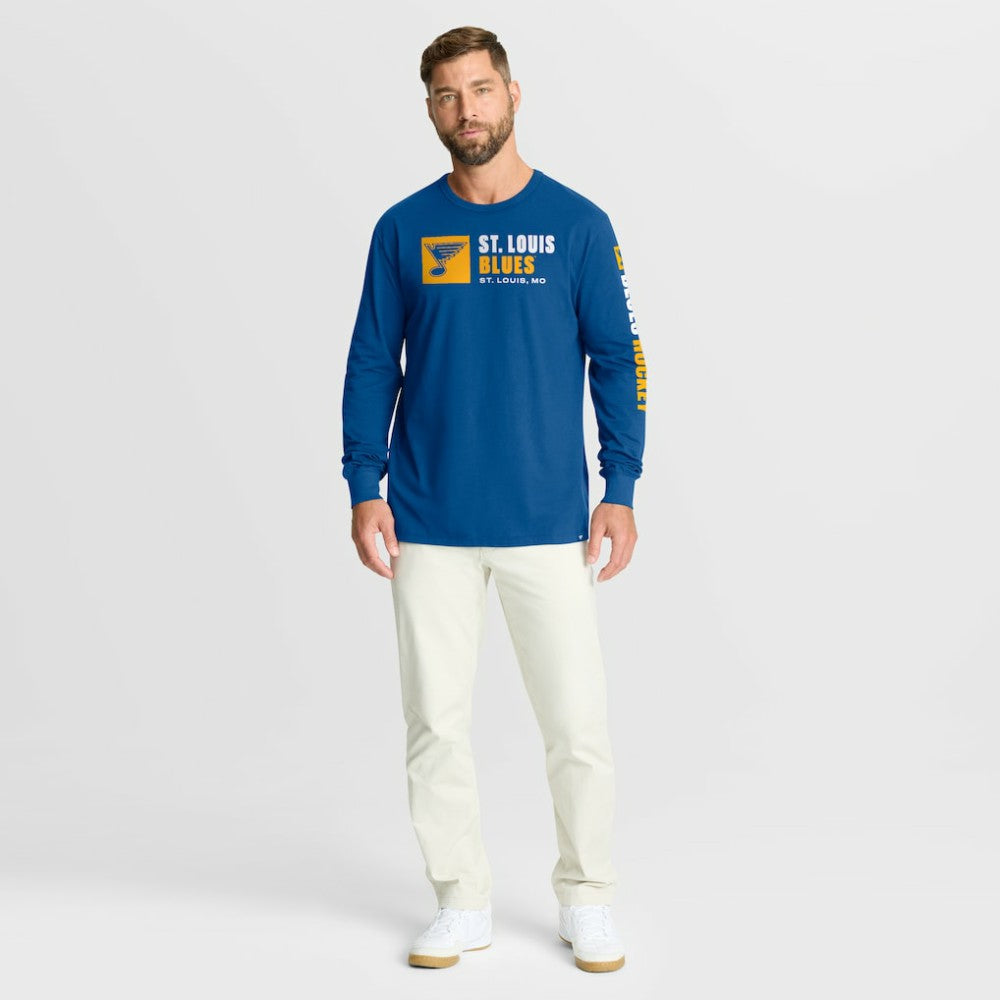 St. Louis Blues Fanatics Goal Crease Legacy Long Sleeve T-Shirt - Blue - NHL 202782954