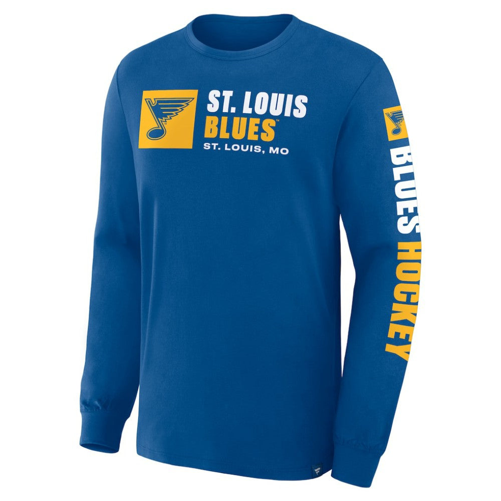 St. Louis Blues Fanatics Goal Crease Legacy Long Sleeve T-Shirt - Blue - NHL 202782954