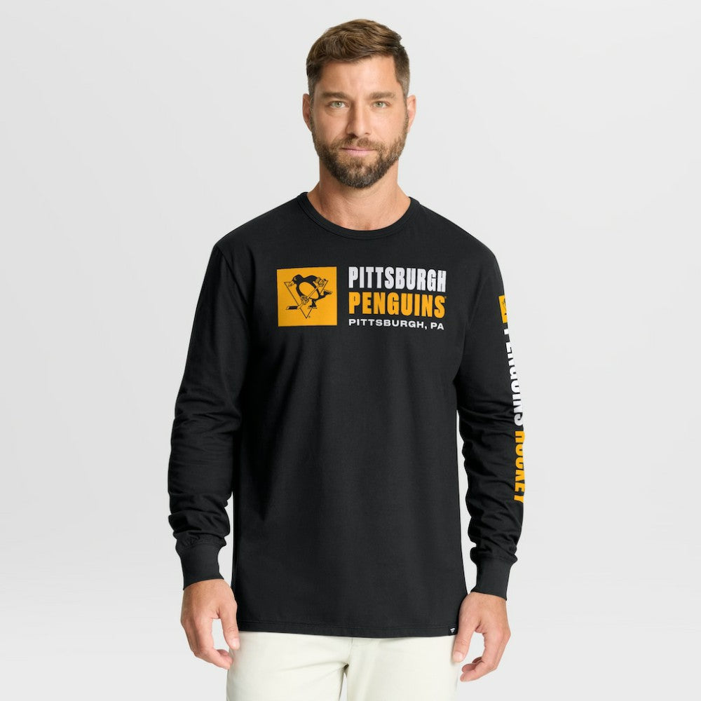 Pittsburgh Penguins Fanatics Goal Crease Legacy Long Sleeve T-Shirt - Black - NHL 202782962