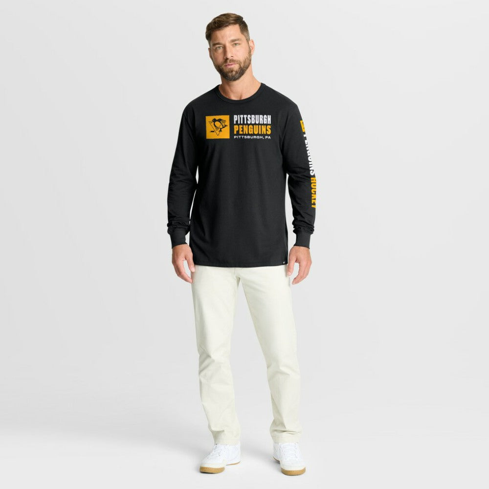 Pittsburgh Penguins Fanatics Goal Crease Legacy Long Sleeve T-Shirt - Black - NHL 202782962