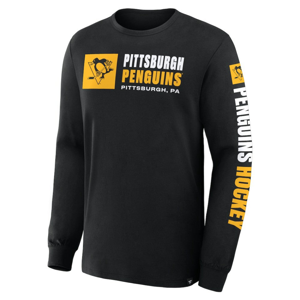 Pittsburgh Penguins Fanatics Goal Crease Legacy Long Sleeve T-Shirt - Black - NHL 202782962