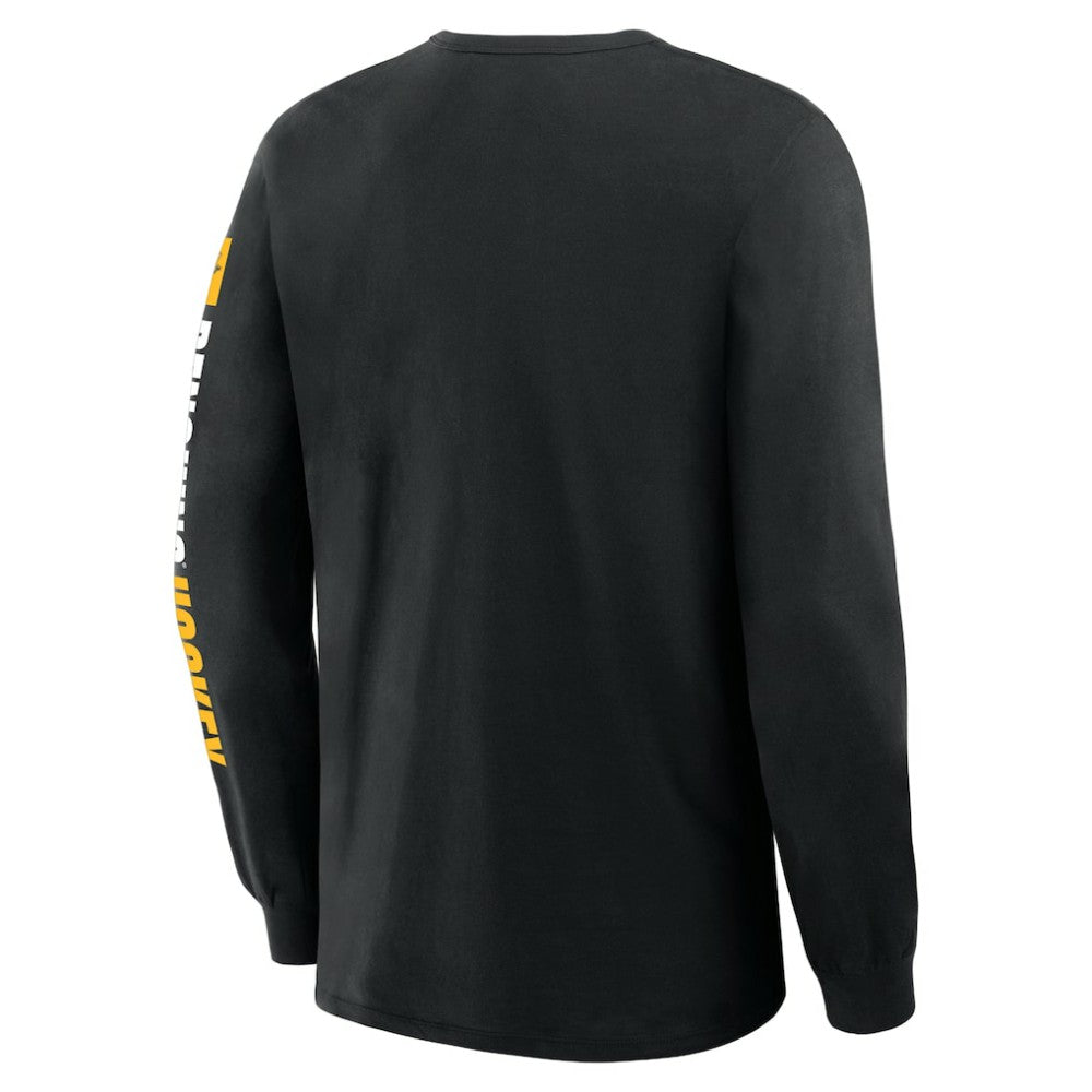 Pittsburgh Penguins Fanatics Goal Crease Legacy Long Sleeve T-Shirt - Black - NHL 202782962