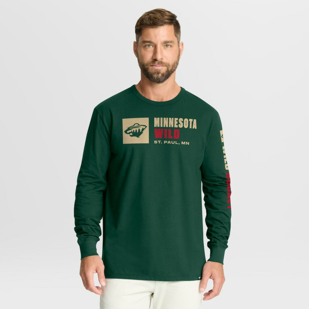 Minnesota Wild Fanatics Goal Crease Legacy Long Sleeve T-Shirt - Green - NHL 202782965