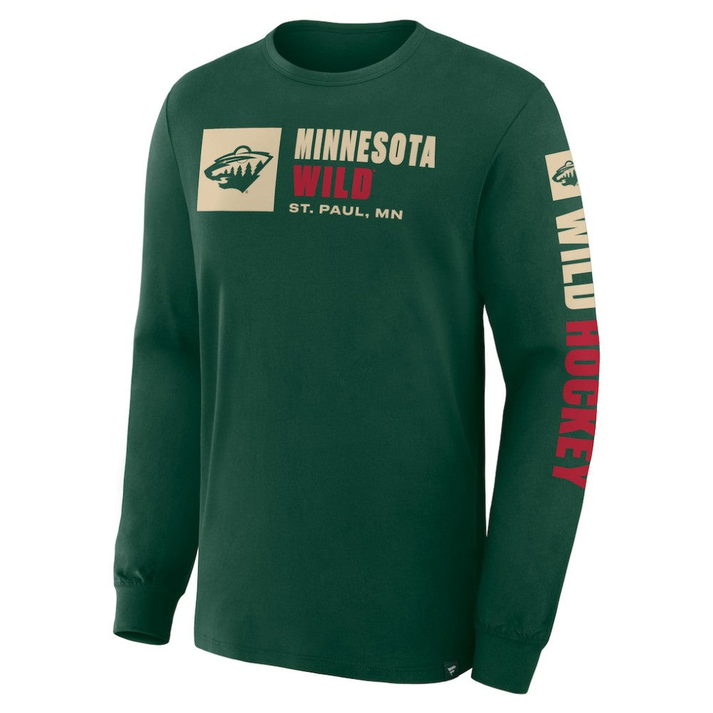Minnesota Wild Fanatics Goal Crease Legacy Long Sleeve T-Shirt - Green - NHL 202782965