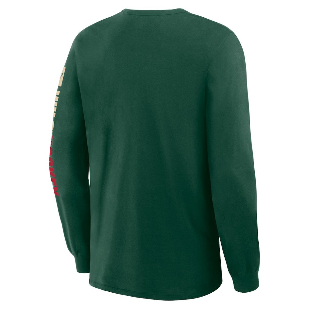 Minnesota Wild Fanatics Goal Crease Legacy Long Sleeve T-Shirt - Green - NHL 202782965