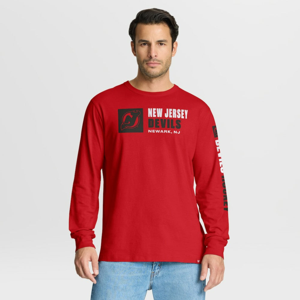 New Jersey Devils Fanatics Goal Crease Legacy Long Sleeve T-Shirt - Red - NHL 202782966